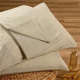 ΣΕΝΤΟΝΙ ΜΟΝΟ (ΣΕΤ 2 ΤΜΧ) 100X200+32 CASUAL LAYLA BEIGE ΜΕ ΛΑΣΤΙΧΟ (100X200+32) MELINEN