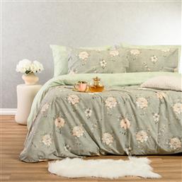 ΣΕΝΤΟΝΙΑ ΔΙΠΛΑ (ΣΕΤ) 150X200+32 CASUAL GIANNA GREY/AQUA ΜΕ ΛΑΣΤΙΧΟ (150X200+32) MELINEN