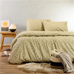 ΣΕΝΤΟΝΙΑ ΦΑΝΕΛΕΝΙΑ KING SIZE (ΣΕΤ) 180X200+30 WINTER POPPY PASTEL OLIVE ΜΕ ΛΑΣΤΙΧΟ (180X200+30) MELINEN