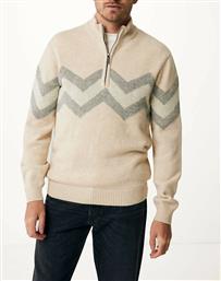 HALF ZIP INTARSIA KNIT PULLOVER MEXX