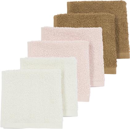 ΣΕΤ 6ΤΜΧ ΛΑΒΕΤΑ ΒΑΜΒΑΚΕΡΗ 30X30ΕΚ. OFFWHITE-SOFT PINK-TOFFEE MEY-611681 (ΥΦΑΣΜΑ: ΒΑΜΒΑΚΙ 100%, ΧΡΩΜΑ: ΡΟΖ) - - MEY-611681 MEYCO