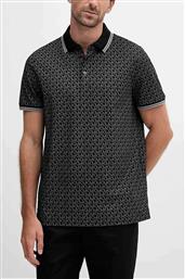 ΑΝΔΡΙΚΗ ΜΠΛΟΥΖΑ ΠΟΛΟ ΚΟΝΤΟΜΑΝΙΚΗ ΜΕ ALL-OVER PRINT REGULAR FIT - CS550V85KS ΜΑΥΡΟ MICHAEL KORS
