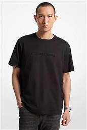 ΑΝΔΡΙΚΟ T-SHIRT ΜΕ ΚΕΝΤΗΜΕΝΟ ΑΝΑΓΛΥΦΟ ΛΟΓΟΤΥΠΟ REGULAR FIT - CF4529H1V2 ΜΑΥΡΟ MICHAEL KORS
