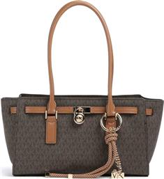 ΓΥΝΑΙΚΕΙΑ ΔΕΡΜΑΤΙΝΗ ΤΣΑΝΤΑ ΩΜΟΥ ΜΕ ALL-OVER MONOGRAM ''HAMILTON SMALL'' - 30F5GNXT0B ΚΑΦΕ MICHAEL KORS