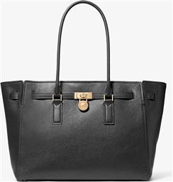 ΓΥΝΑΙΚΕΙΑ ΔΕΡΜΑΤΙΝΗ ΤΣΑΝΤΑ TOTE ''HAMILTON LARGE'' - 30F5GNXT3L ΜΑΥΡΟ MICHAEL KORS
