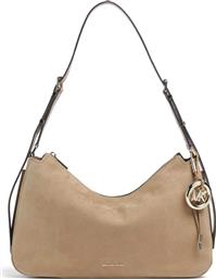 ΓΥΝΑΙΚΕΙΑ NUBUCK ΤΣΑΝΤΑ HOBO ΜΕ ALL-OVER MONOGRAM ''NOLITA'' - 30F5GY5M2L ΜΠΕΖ MICHAEL KORS