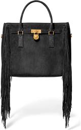 ΓΥΝΑΙΚΕΙΑ SUEDE ΤΣΑΝΤΑ ΧΕΙΡΟΣ ΜΕ ΚΡΟΣΣΙΑ ''HAMILTON LARGE'' - 30F5ANXS3S ΜΑΥΡΟ MICHAEL KORS