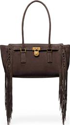 ΓΥΝΑΙΚΕΙΑ SUEDE ΤΣΑΝΤΑ ΩΜΟΥ ΜΕ ΚΡΟΣΣΙΑ ''HAMILTON SMALL'' - 30F5ANXT0S ΚΑΦΕ ΣΚΟΥΡΟ MICHAEL KORS