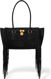 ΓΥΝΑΙΚΕΙΑ SUEDE ΤΣΑΝΤΑ ΩΜΟΥ ΜΕ ΚΡΟΣΣΙΑ ''HAMILTON SMALL'' - 30F5ANXT0S ΜΑΥΡΟ MICHAEL KORS