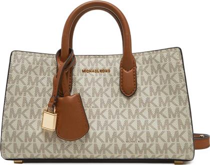 ΓΥΝΑΙΚΕΙΑ ΤΣΑΝΤΑ ΧΕΙΡΟΣ ΜΕ ALL-OVER MONOGRAM PRINT ''SCARLETT'' - 32F4GETC0B ΕΚΡΟΥ MICHAEL KORS