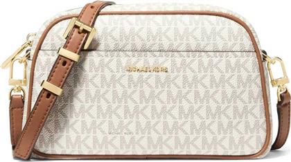 ΓΥΝΑΙΚΕΙΑ ΤΣΑΝΤΑ CROSSBODY ΜΕ ALL-OVER MONOGRAM ΚΑΙ ΜΕΤΑΛΛΙΚΟ ΛΟΓΟΤΥΠΟ ''NESSA'' - 32F5GJ6C5B ΕΚΡΟΥ MICHAEL KORS