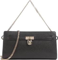 ΓΥΝΑΙΚΕΙΑ ΤΣΑΝΤΑ CROSSBODY ΜΕ ΜΕΤΑΛΛΙΚΟ ΛΟΓΟΤΥΠΟ ''HAMILTON'' - 32F5GNXC0L ΚΑΦΕ ΣΚΟΥΡΟ MICHAEL KORS