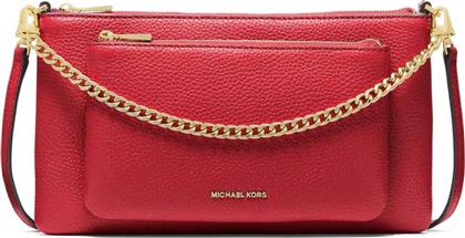 ΓΥΝΑΙΚΕΙΑ ΤΣΑΝΤΑ CROSSBODY ΜΕ ΜΕΤΑΛΛΙΚΟ ΛΟΓΟΤΥΠΟ ''JET SET'' - 32F5GJ6C8L ΚΟΚΚΙΝΟ MICHAEL KORS