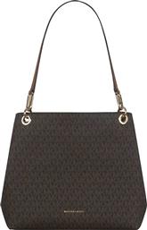 ΓΥΝΑΙΚΕΙΑ ΤΣΑΝΤΑ ΩΜΟΥ ΜΕ ALL-OVER MONOGRAM ΚΑΙ LOGO PRINT ''KENSINGTON'' - 30F3G8KT7B ΚΑΦΕ ΣΚΟΥΡΟ MICHAEL KORS