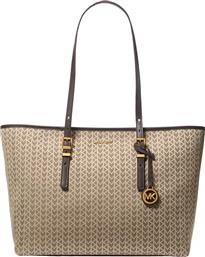 ΓΥΝΑΙΚΕΙΑ ΤΣΑΝΤΑ TOTE ΜΕ ALL-OVER PRINT ΚΑΙ ΜΕΤΑΛΛΙΚΟ ΛΟΓΟΤΥΠΟ ''QUINN'' - 30T5AQNT9O ΚΑΦΕ MICHAEL KORS