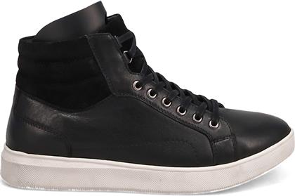 ΑΝΔΡΙΚΟ ΜΑΥΡΟ ΔΕΡΜΑΤΙΝΟ ΜΠΟΤΑΚΙ SNEAKER MIGATO