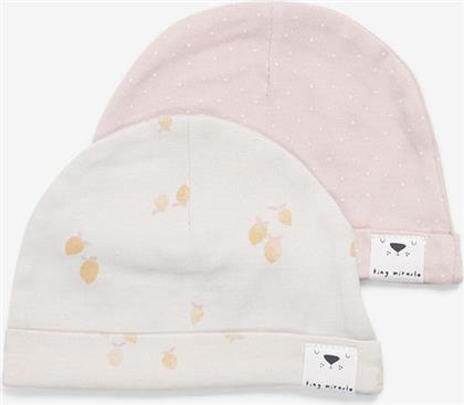 ΣΕΤ 2ΤΜΧ ΣΚΟΥΦΑΚΙ ΒΑΜΒΑΚΕΡΟ 0-3 ΜΗΝΩΝ NEWBORN HATS PINK-LEMON 221300040600M (ΥΦΑΣΜΑ: ΒΑΜΒΑΚΙ 100%, ΧΡΩΜΑ: ΛΕΥΚΟ) - - 221300040600M MINENE
