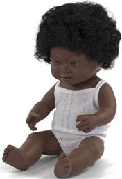ΚΟΥΚΛΑ MINILAND AFRICAN GIRL DOWN SYNDROME 38CM ΜΕ ΕΣΩΡΟΥΧΑ MINILAND DOLLS