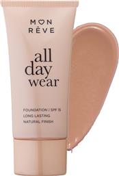 ALL DAY WEAR MATTE FOUNDATION SPF15 WITH MEDIUM TO HIGH COVERAGE FOUNDATION ΓΙΑ ΜΕΤΡΙΑ ΠΡΟΣ ΥΨΗΛΗ ΚΑΛΥΨΗ & ΦΥΣΙΚΟ ΜΑΤ ΑΠΟΤΕΛΕΣΜΑ 35ML - 106 MON REVE