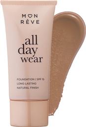 ALL DAY WEAR MATTE FOUNDATION SPF15 WITH MEDIUM TO HIGH COVERAGE FOUNDATION ΓΙΑ ΜΕΤΡΙΑ ΠΡΟΣ ΥΨΗΛΗ ΚΑΛΥΨΗ & ΦΥΣΙΚΟ ΜΑΤ ΑΠΟΤΕΛΕΣΜΑ 35ML - 107 MON REVE