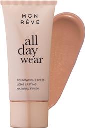 ALL DAY WEAR MATTE FOUNDATION SPF15 WITH MEDIUM TO HIGH COVERAGE FOUNDATION ΓΙΑ ΜΕΤΡΙΑ ΠΡΟΣ ΥΨΗΛΗ ΚΑΛΥΨΗ & ΦΥΣΙΚΟ ΜΑΤ ΑΠΟΤΕΛΕΣΜΑ 35ML - 108 MON REVE