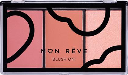 BLUSH ON! TRIO PALETTE ΤΡΙΠΛΗ ΠΑΛΕΤΑ ΡΟΥΖ 3 X 3,3G - NO 02 EARTHY MON REVE