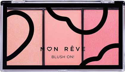 BLUSH ON! TRIO PALETTE ΤΡΙΠΛΗ ΠΑΛΕΤΑ ΡΟΥΖ 3 X 3,3G - NO 4 PINK MON REVE