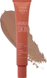 BRONZE SKIN TANNED EFFECT CREAM FOR NORMAL & COMBINATION SKIN ΚΡΕΜΑ ΓΙΑ ΕΦΕ ΜΑΥΡΙΣΜΑΤΟΣ ΜΕ ΜΑΤ ΑΠΟΤΕΛΕΣΜΑ, ΚΑΤΑΛΛΗΛΗ ΓΙΑ ΚΑΝΟΝΙΚΟ - ΜΕΙΚΤΟ ΔΕΡΜΑ 30ML - 101 LIGHT MON REVE