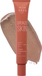 BRONZE SKIN TANNED EFFECT CREAM FOR NORMAL & COMBINATION SKIN ΚΡΕΜΑ ΓΙΑ ΕΦΕ ΜΑΥΡΙΣΜΑΤΟΣ ΜΕ ΜΑΤ ΑΠΟΤΕΛΕΣΜΑ, ΚΑΤΑΛΛΗΛΗ ΓΙΑ ΚΑΝΟΝΙΚΟ - ΜΕΙΚΤΟ ΔΕΡΜΑ 30ML - 102 MEDIUM LIGHT MON REVE