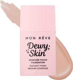 DEWY SKIN FOUNDATION ΜΕΣΑΙΑΣ ΚΑΛΥΨΗΣ ΓΙΑ ΛΑΜΠΕΡΟ ΤΕΛΕΙΩΜΑ 30ML - 11C MON REVE