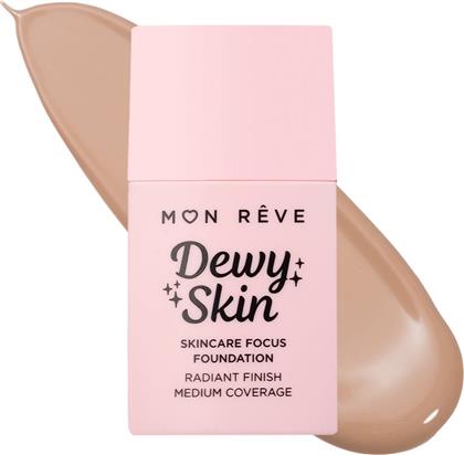 DEWY SKIN FOUNDATION ΜΕΣΑΙΑΣ ΚΑΛΥΨΗΣ ΓΙΑ ΛΑΜΠΕΡΟ ΤΕΛΕΙΩΜΑ 30ML - 33W MON REVE