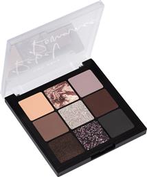 HAPPY PALETTES ΥΨΗΛΗΣ ΑΠΟΔΟΣΗΣ ΠΑΛΕΤΑ ΠΛΟΥΣΙΩΝ ΣΚΙΩΝ ΜΑΚΡΑΣ ΔΙΑΡΚΕΙΑΣ ΣΕ ΜΑΤ, ΜΕΤΑΛΛΙΚΕΣ & GLITTER ΥΦΕΣ 1 ΤΕΜΑΧΙΟ - 10 REBEL ROMANCE MON REVE