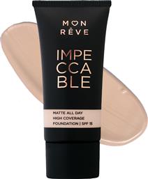 IMPECCABLE ALL DAY MATTE FOUNDATION WITH SPF15 ΥΓΡΟ ΜΑΤ FOUNDATION ΜΕ ΥΨΗΛΗ ΚΑΛΥΨΗ 30ML - 102 MON REVE