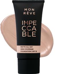 IMPECCABLE ALL DAY MATTE FOUNDATION WITH SPF15 ΥΓΡΟ ΜΑΤ FOUNDATION ΜΕ ΥΨΗΛΗ ΚΑΛΥΨΗ 30ML - 104 MON REVE