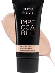 IMPECCABLE ALL DAY MATTE FOUNDATION WITH SPF15 ΥΓΡΟ ΜΑΤ FOUNDATION ΜΕ ΥΨΗΛΗ ΚΑΛΥΨΗ 30ML - 105 MON REVE