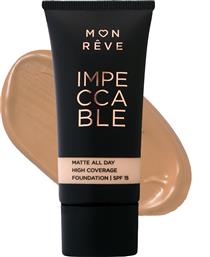 IMPECCABLE ALL DAY MATTE FOUNDATION WITH SPF15 ΥΓΡΟ ΜΑΤ FOUNDATION ΜΕ ΥΨΗΛΗ ΚΑΛΥΨΗ 30ML - 107 MON REVE