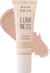 LUMINESS CONCEALER FOR PERFECT COVERAGE OF DARK CIRCLES & IMPERFECTIONS ΥΓΡΟ ΚΟΝΣΙΛΕΡ ΓΙΑ ΚΑΛΥΨΗ ΤΩΝ ΜΑΥΡΩΝ ΚΥΚΛΩΝ & ΤΩΝ ΑΤΕΛΕΙΩΝ 10ML - 102 MON REVE