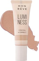 LUMINESS CONCEALER FOR PERFECT COVERAGE OF DARK CIRCLES & IMPERFECTIONS ΥΓΡΟ ΚΟΝΣΙΛΕΡ ΓΙΑ ΚΑΛΥΨΗ ΤΩΝ ΜΑΥΡΩΝ ΚΥΚΛΩΝ & ΤΩΝ ΑΤΕΛΕΙΩΝ 10ML - 103 MON REVE