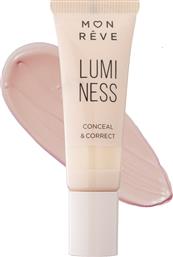 LUMINESS CONCEALER FOR PERFECT COVERAGE OF DARK CIRCLES & IMPERFECTIONS ΥΓΡΟ ΚΟΝΣΙΛΕΡ ΓΙΑ ΚΑΛΥΨΗ ΤΩΝ ΜΑΥΡΩΝ ΚΥΚΛΩΝ & ΤΩΝ ΑΤΕΛΕΙΩΝ 10ML - 104 MON REVE