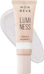 LUMINESS CONCEALER FOR PERFECT COVERAGE OF DARK CIRCLES & IMPERFECTIONS ΥΓΡΟ ΚΟΝΣΙΛΕΡ ΓΙΑ ΚΑΛΥΨΗ ΤΩΝ ΜΑΥΡΩΝ ΚΥΚΛΩΝ & ΤΩΝ ΑΤΕΛΕΙΩΝ 10ML - 107 MON REVE