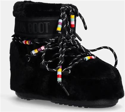 ΜΠΟΤΕΣ ΧΙΟΝΙΟΥ MB ICON LOW FAUX FUR BEADS ΧΡΩΜΑ: ΜΑΥΡΟ, 80D1409470 N001 MOON BOOT