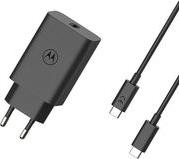 SJMC682 ΜΑΥΡΟΣ ΤΑΧΥΦΟΡΤΙΣΤΗΣ 68W TYPE-C ΜΕ GANFAST ΚΑΙ ΚΑΛΩΔΙΟ 1Μ TYPE-C ΣΕ TYPE-C MOTOROLA