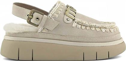 ΓΥΝΑΙΚΕΙΑ CLOGS SUEDE ΜΕ ΛΟΥΡΑΚΙ - MUFW531026A ΕΚΡΟΥ MOU