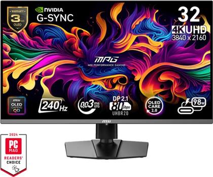 MPG 322URX QD-OLED MONITOR 31.5 4K ULTRA HD 240HZ 0.03 MS MSI