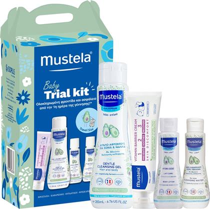 PROMO GENTLE CLEANSING GEL 200ML & HYDRA BEBE BODY LOTION 50ML & NO RINSE CLEANSING WATER 50ML & 123 VITAMIN BARRIER CREAM 50ML MUSTELA