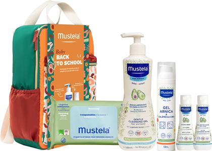 PROMO GENTLE CLEANSING GEL 500ML & CLEANSING WIPES 60 ΤΕΜΑΧΙΑ & GEL ARNICA & CALENDULA BIO 100ML & HYDRA BEBE BODY LOTION 50ML & NO RINSE CLEANSING WATER 50ML & ΔΩΡΟ ΣΧΟΛΙΚΗ ΤΣΑΝΤΑ 1 ΤΕΜΑΧΙΟ MUSTELA