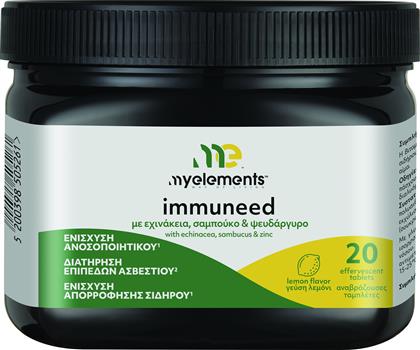 IMMUNEED WITH ECHINACEA, SAMBUCUS & ZINC ΣΥΜΠΛΗΡΩΜΑ ΔΙΑΤΡΟΦΗΣ ΜΕ ΕΧΙΝΑΚΕΙΑ, ΣΑΜΠΟΥΚΟ, ΨΕΥΔΑΡΓΥΡΟ & ΓΕΥΣΗ ΛΕΜΟΝΙ ΓΙΑ ΤΗΝ ΕΝΙΣΧΥΣΗ ΤΟΥ ΑΝΟΣΟΠΟΙΗΤΙΚΟΥ ΣΥΣΤΗΜΑΤΟΣ 20 EFFER.TABS MY ELEMENTS