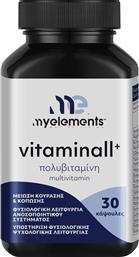 VITAMINALL+ ΣΥΜΠΛΗΡΩΜΑ ΔΙΑΤΡΟΦΗΣ ΠΟΛΥΒΙΤΑΜΙΝΩΝ, ΜΕΤΑΛΛΩΝ & ΙΧΝΟΣΤΟΙΧΕΙΩΝ ΚΑΤΑ ΤΗΣ ΚΟΥΡΑΣΗΣ & ΚΟΠΩΣΗΣ, ΓΙΑ ΓΕΡΟ ΑΝΟΣΟΠΟΙΗΤΙΚΟ & ΦΥΣΙΟΛΟΓΙΚΗ ΨΥΧΟΛΟΓΙΚΗ ΛΕΙΤΟΥΡΓΙΑ & ΝΟΗΤΙΚΗ ΕΠΙΔΟΣΗ 30CAPS MY ELEMENTS