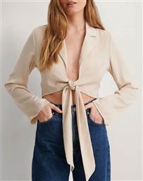 FRONT TIE BLOUSE RELAXED FIT ΓΥΝΑΙΚΕΙΟ 1018-006274-BEIGE BIEGE NA KD