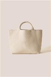 ΓΥΝΑΙΚΕΙΑ ΤΣΑΝΤΑ TOTE ΜΕ ΠΛΕΚΤΟ ΣΧΕΔΙΟ ''ST. BARTHS MEDIUM'' - NSN03013LDECR ΕΚΡΟΥ NAGHEDI